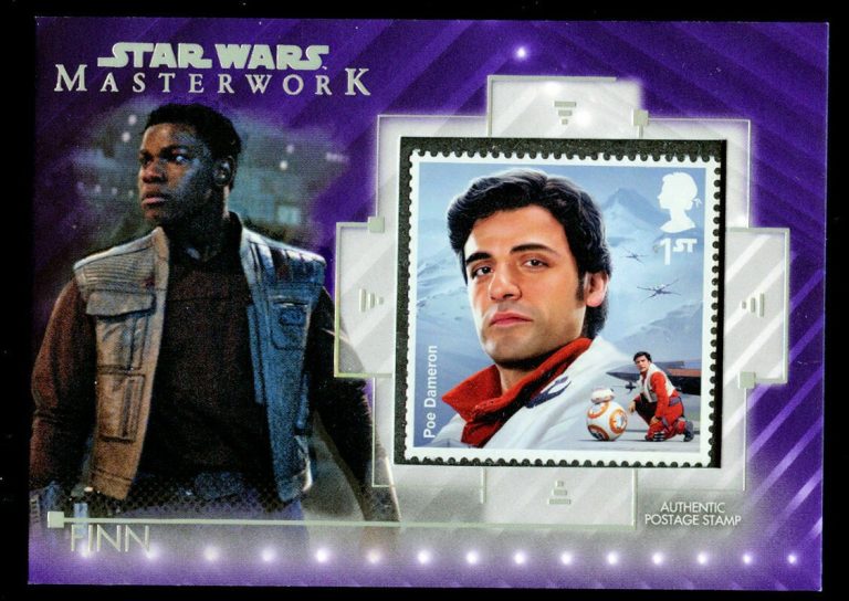 Finn SC-FP Topps 2020 Star Wars Masterwork Purple Stamp Relic Trading Card 1/50