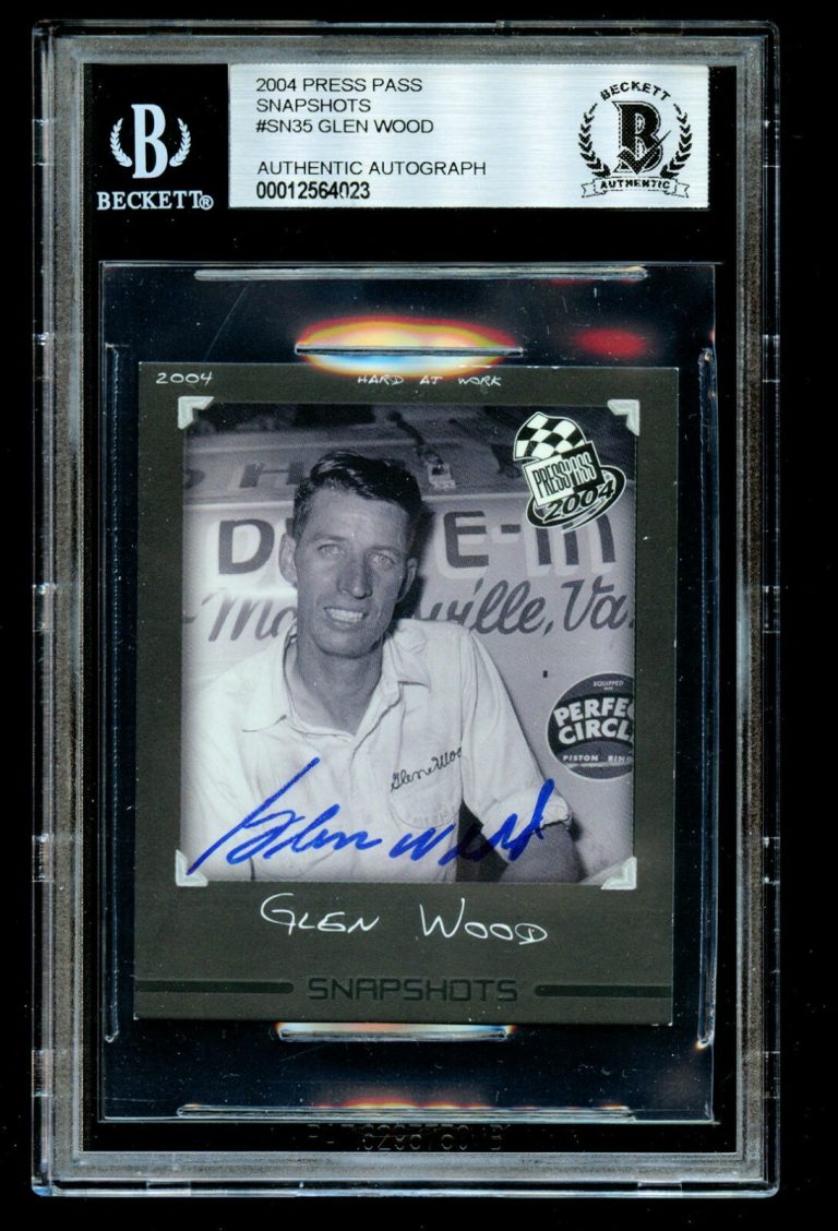 Glen Wood #SN35 signed autograph auto 2004 Press Pass Shapshots Card BAS Slabbed