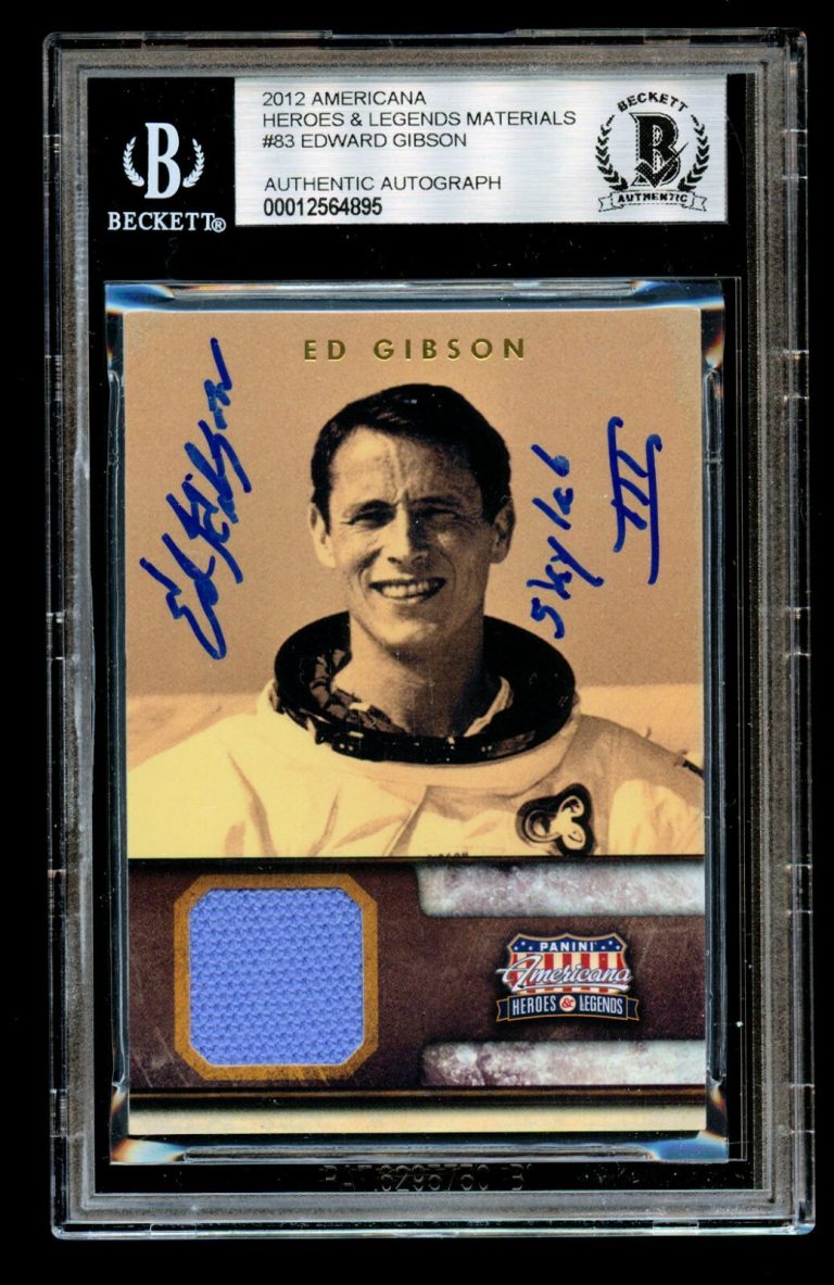 Edward Gibson #83 signed autograph 2012 Americana Heroes & Legends Materials