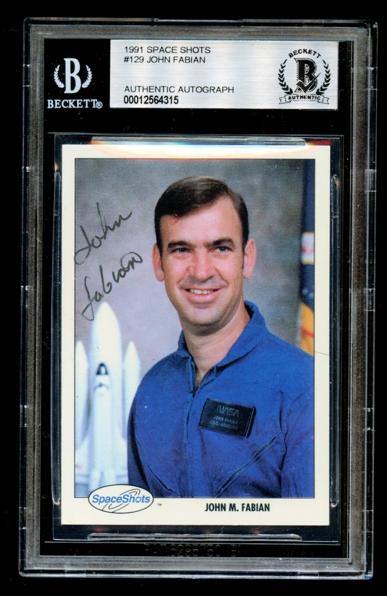 John Fabian #129 signed autograph auto 1991 Space Shots NASA Card BAS Slabbed