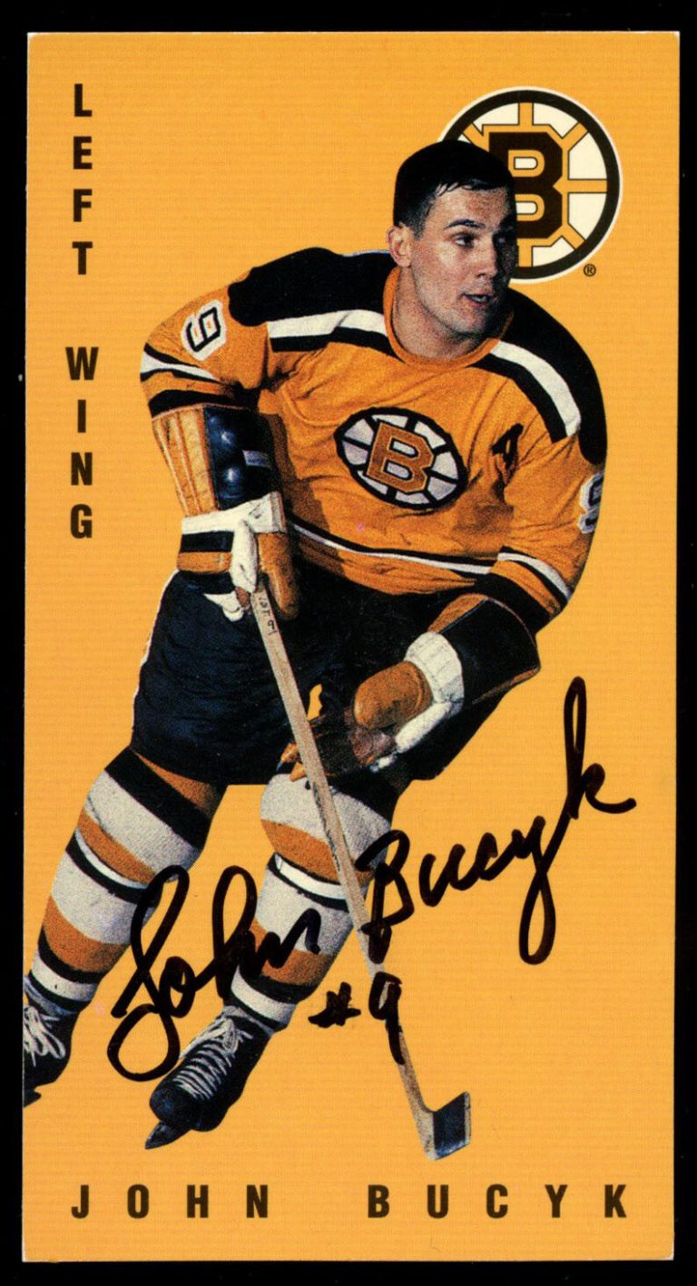 John Bucyk #1 signed autograph auto 1994 Parkhurst Tall Boy Hockey Card