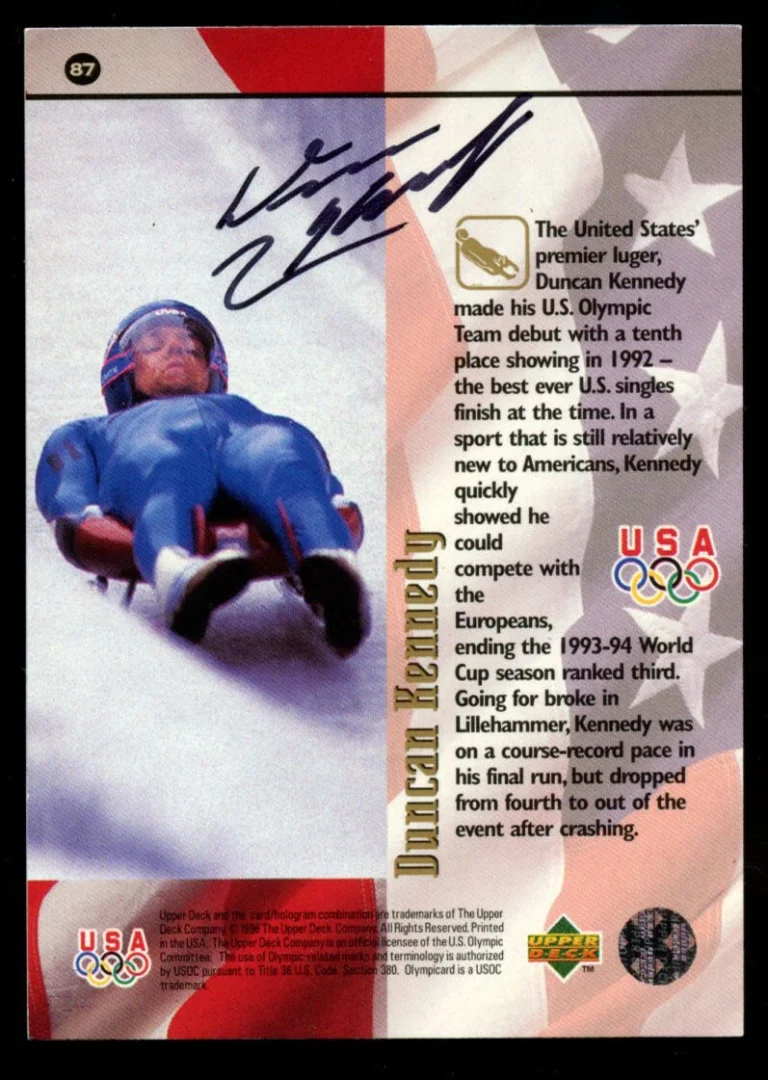 Duncan Kennedy #87 signed autograph auto 1996 Upper Deck Olympic Trading Card