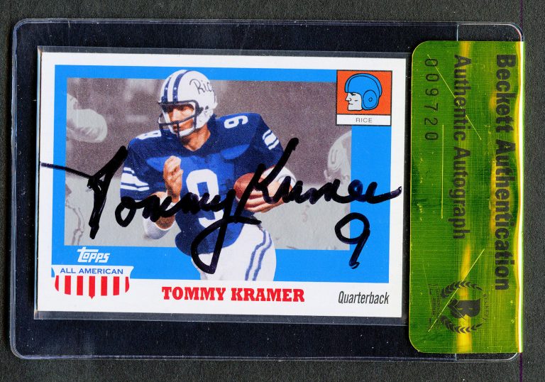 Tommy Kramer #44 signed autograph auto 2005 Topps All American Rice Card BAS