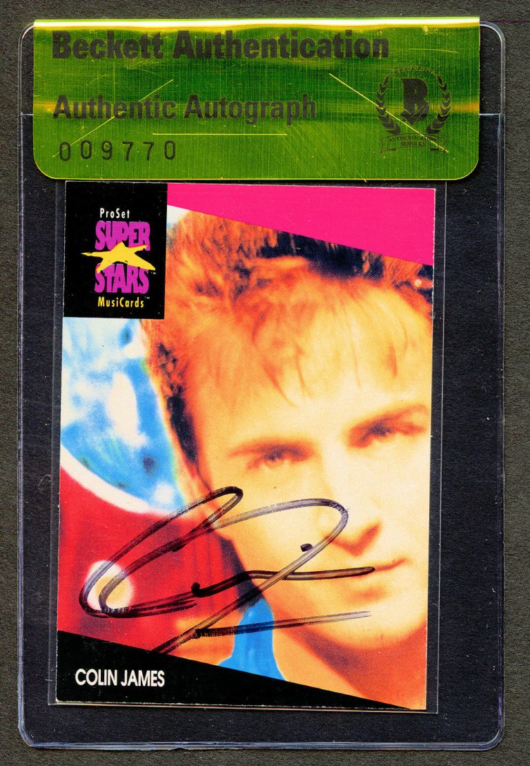 Colin James #190 signed autograph Pro Set Super Stars MusiCards Beckett BAS