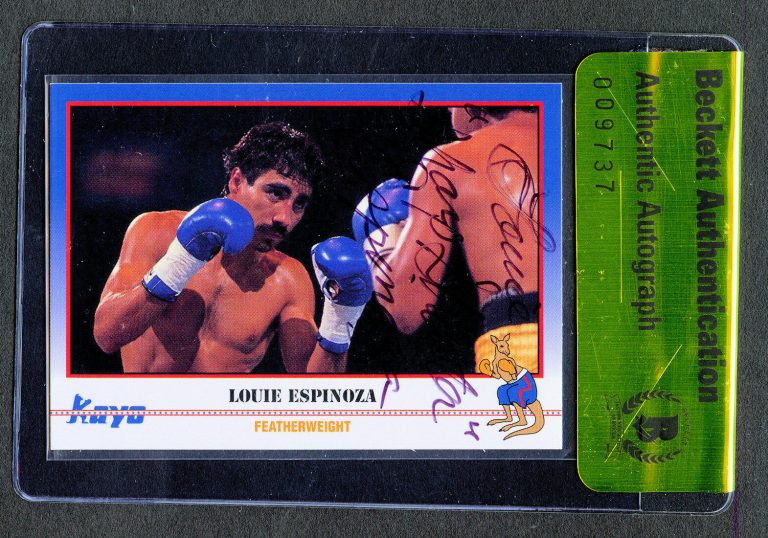 Louie Espinoza #154 signed autograph 1991 Kayo Boxing Beckett Authentication BAS