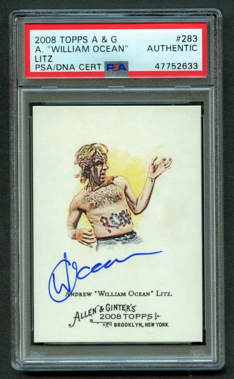 Andrew William Ocean Litz #283 signed autograph 2008 Topps Allen & Ginter PSA