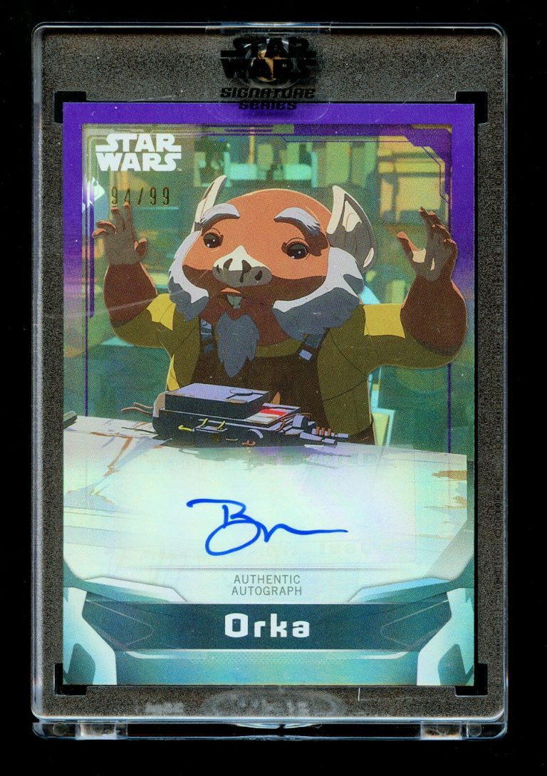 Bobby Moynihan as Orka Purple 94/99 Auto 2021 Topps Star Wars Signature Series