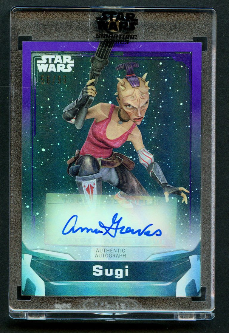 Anna Graves as Sugi A-AG Purple 56/99 Auto 2021 Topps Star Wars Signature Series