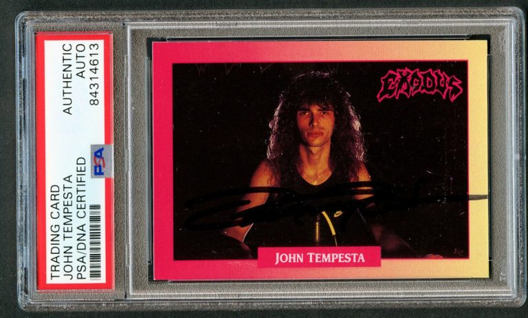 John Tempesta #202 signed autograph 1991 RockCards Exodus Card PSA Slabbed
