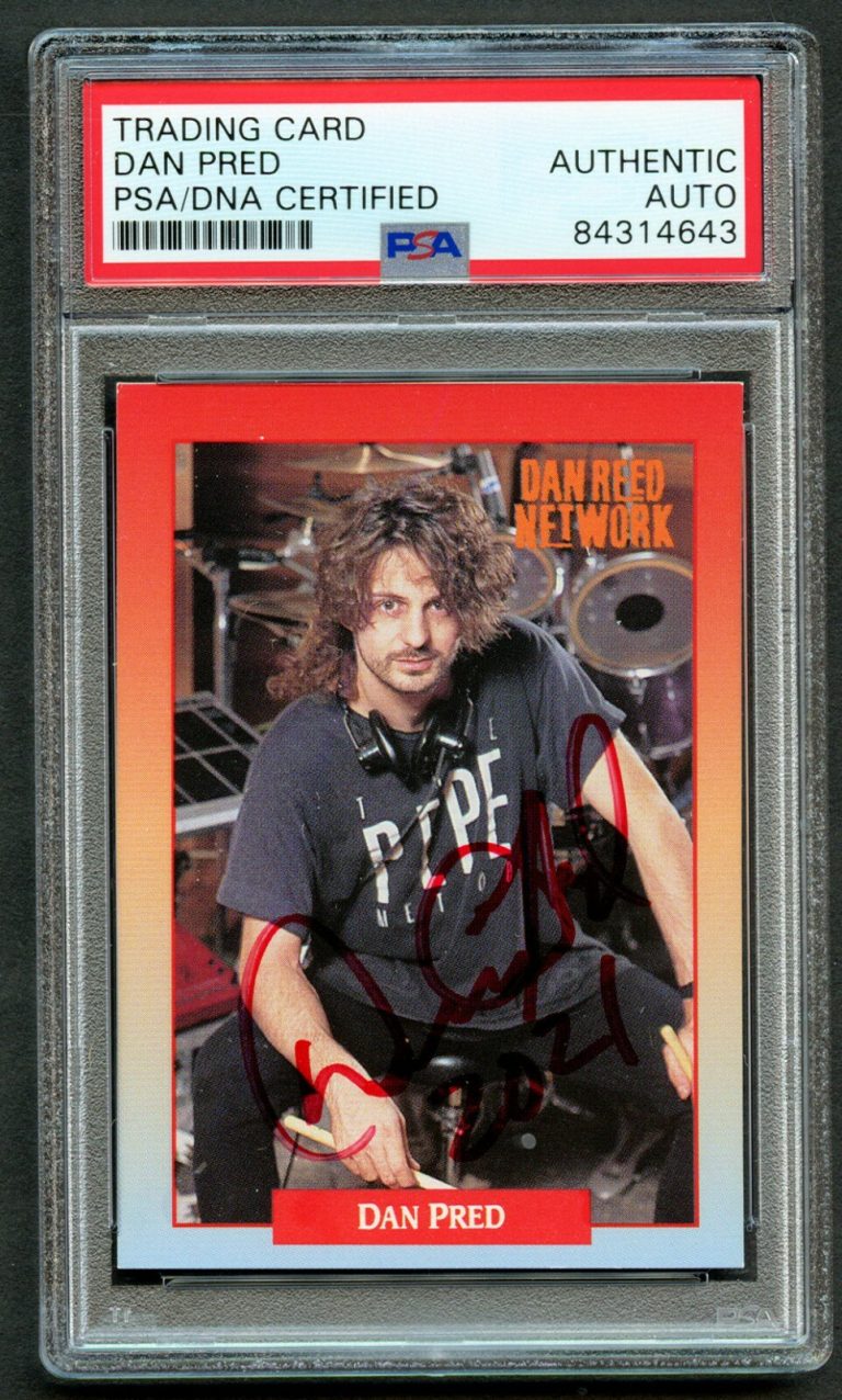 Dan Pred #29 signed autograph 1991 RockCards Dan Reed Network PSA Slabbed