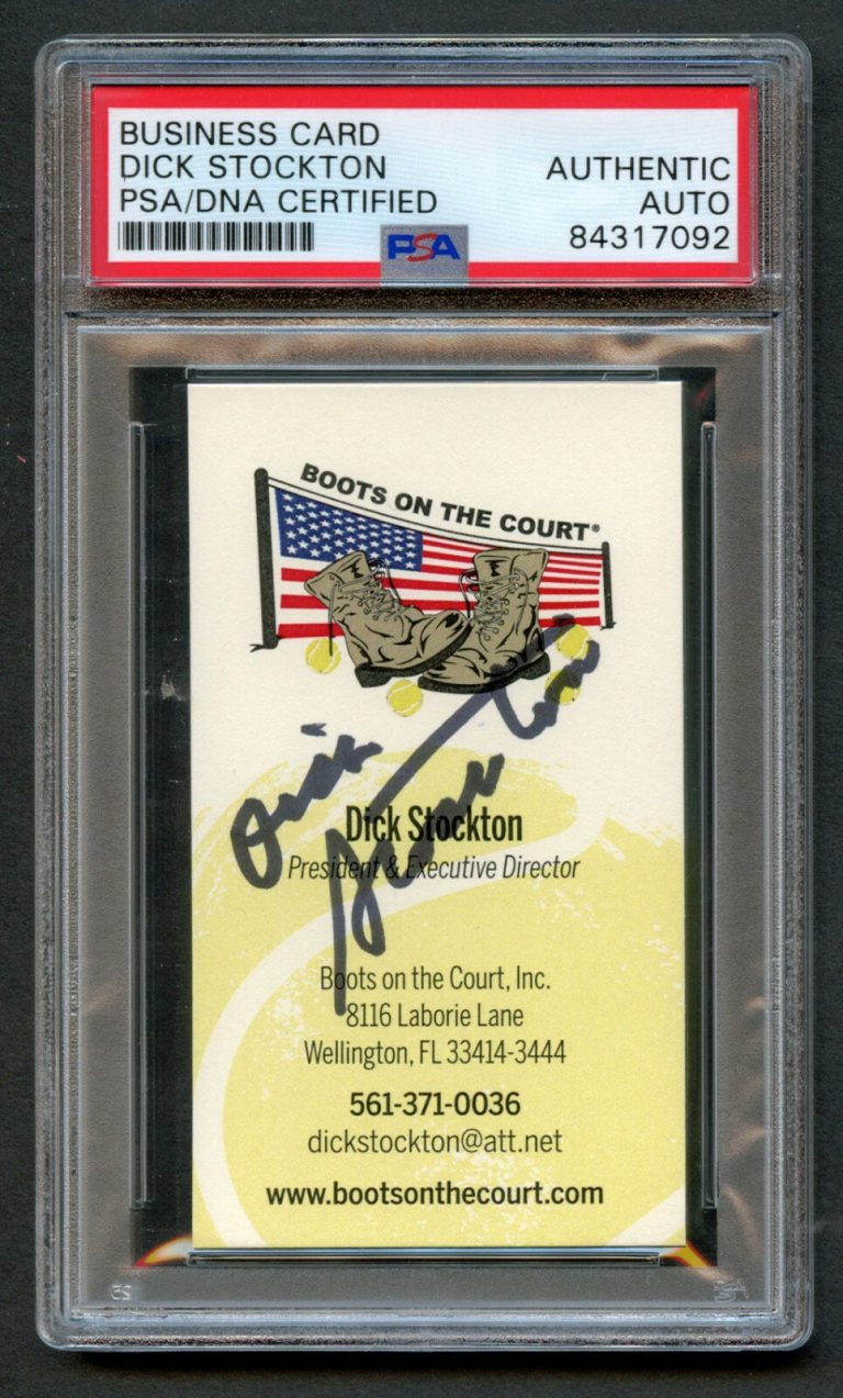 Dick Stockton signed autograph Boots on the Court President Business Card PSA