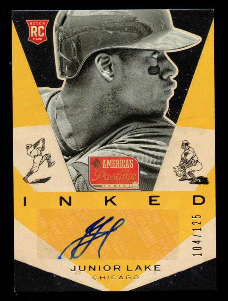 Junior Lake #I-JU signed autograph 2013 Panini America's Pastime Card 104/125