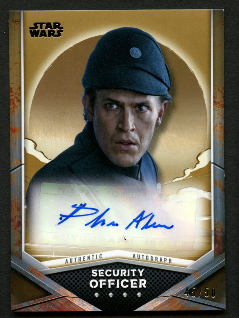 Philip Alexander as Security Officer A-PA auto 2021 Topps Mandalorian S2 42/50