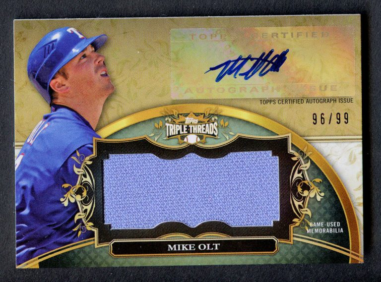 Mike Holt #UAJR-MO4 signed autograph auto 2013 Triple Threads Rangers 96/99