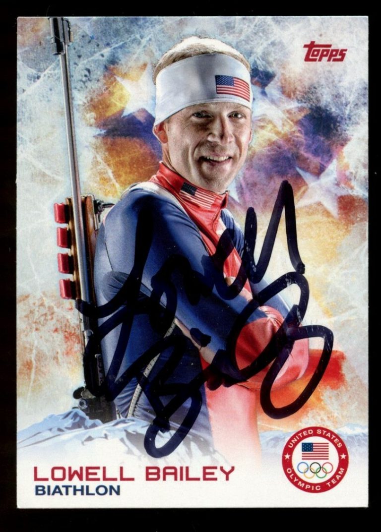 Lowell Bailey #5 signed autograph auto 2014 Topps U.S. Winter Olympic Card