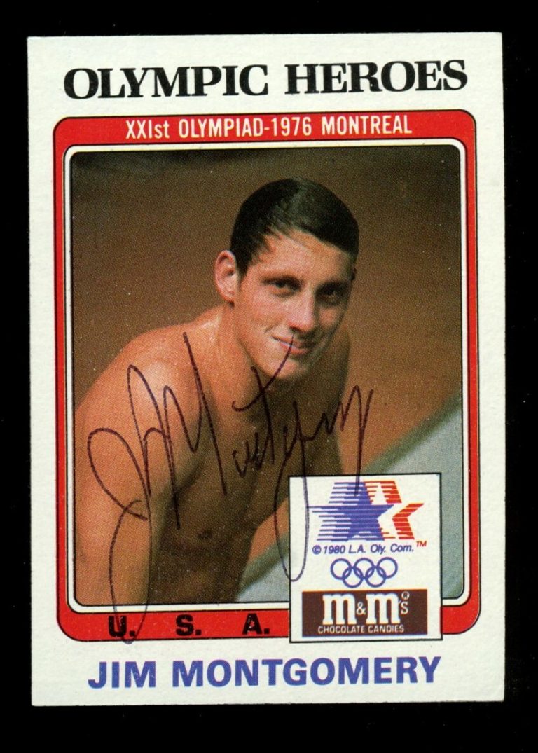 Jim Montgomery #28 signed autograph auto 1983 Topps M&M Olympic Heroes Card
