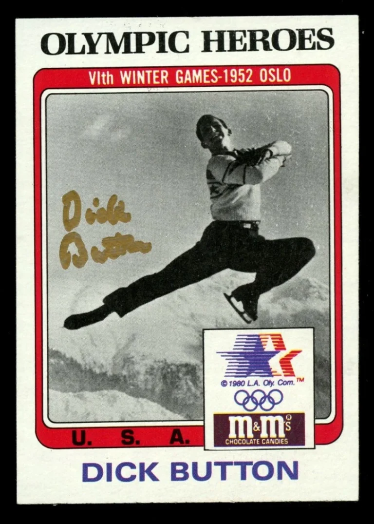 Dick Button #5 signed autograph auto 1983 Topps M&M Olympic Heroes Card