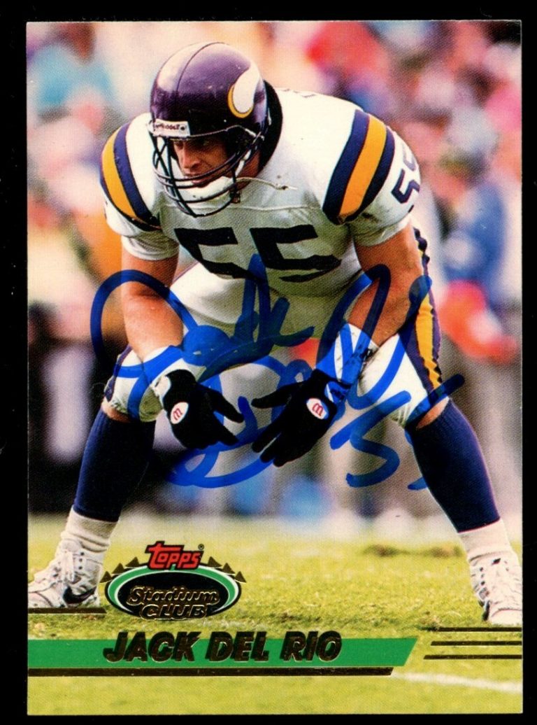 Jack Del Rio #414 signed autograph 1993 Topps Stadium Club Football Trading Card
