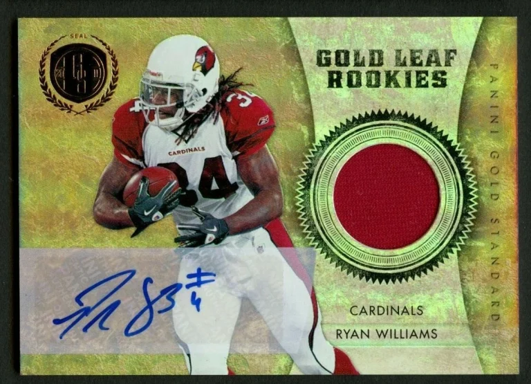 Ryan Williams #13 signed auto 2011 Panini Gold Leaf Rookies Football Card 38/50