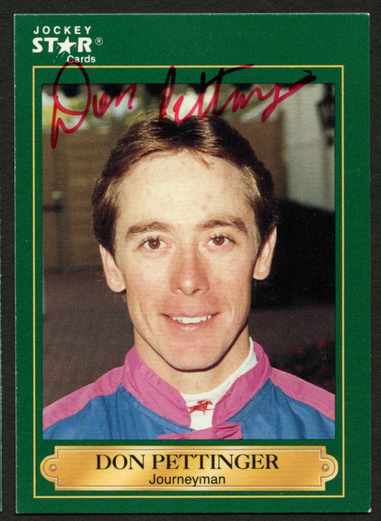 Don Pettinger #158 signed autograph auto 1991 Horse Jockey Star Trading Card