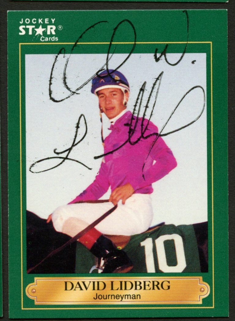 David Lidberg #121 signed autograph auto 1991 Horse Jockey Star Trading Card