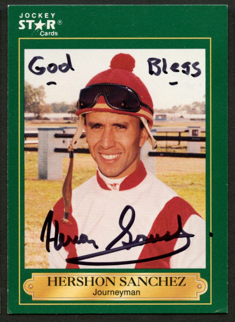 Hershon Sanchez #173 signed autograph auto 1991 Horse Jockey Star Trading Card