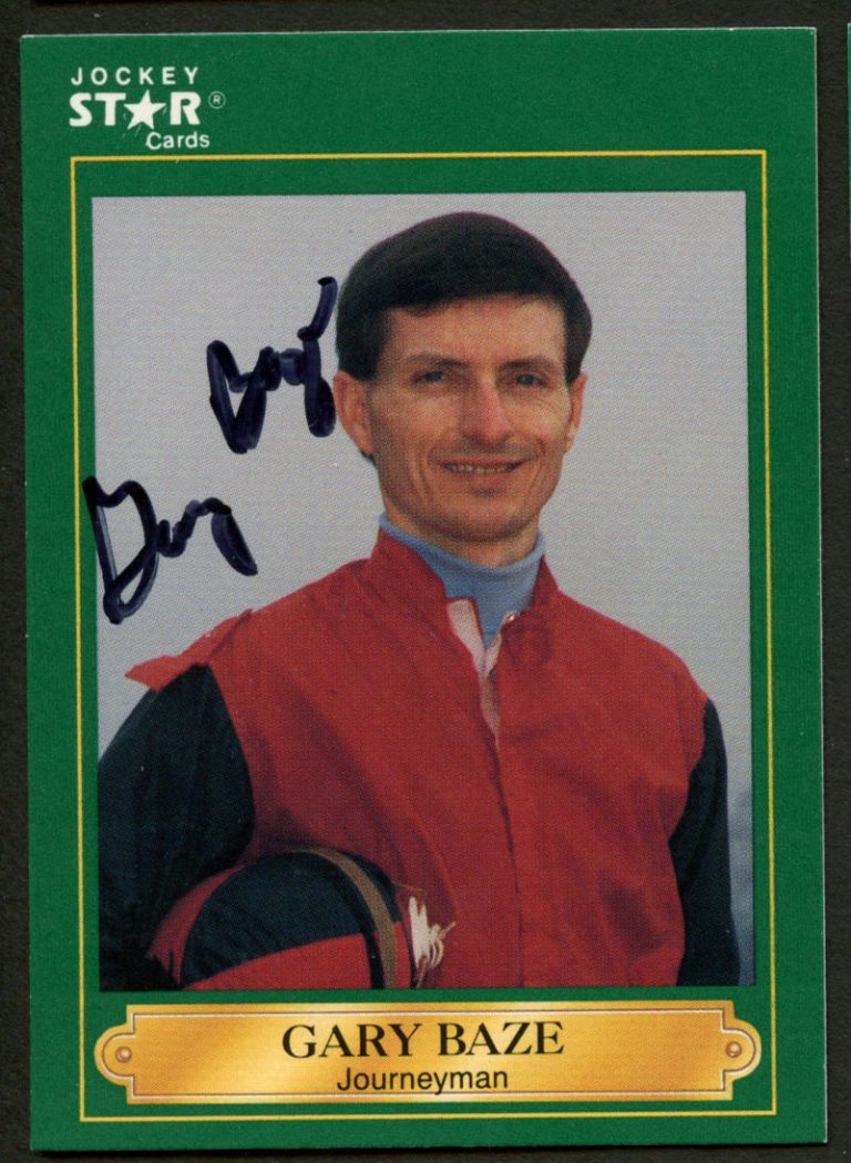 Gary Baze #40 signed autograph auto 1991 Horse Jockey Star Trading Card