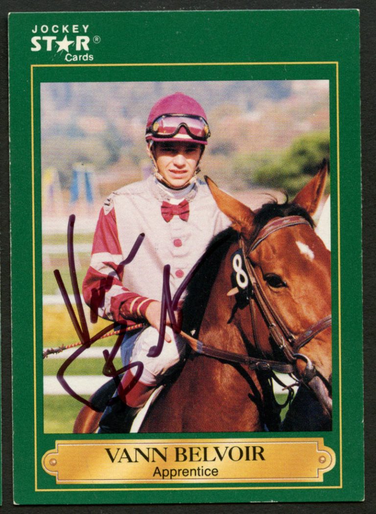 Vann Belvoir #41 signed autograph auto 1991 Horse Jockey Star Trading Card