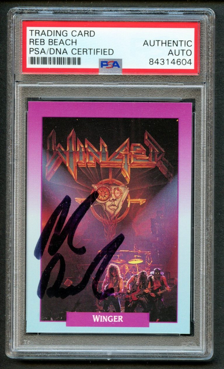 Reb Beach #5 signed autograph auto 1991 RockCards Winger Card PSA Slabbed