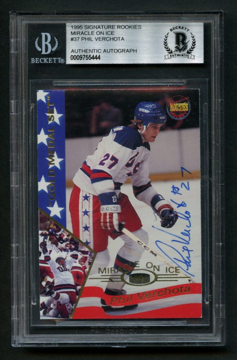 Phil Verchota signed autograph 1995 Signature Rookies Miracle on Ice BAS Slab
