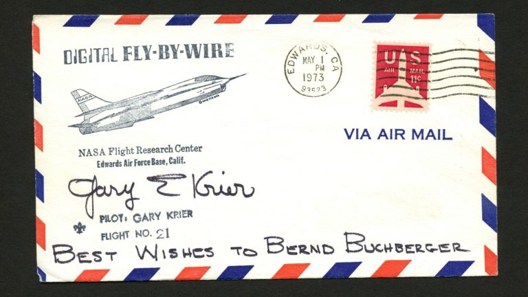 Gary E Krier signed autograph auto postal cover Former Research Pilot NASA PC176