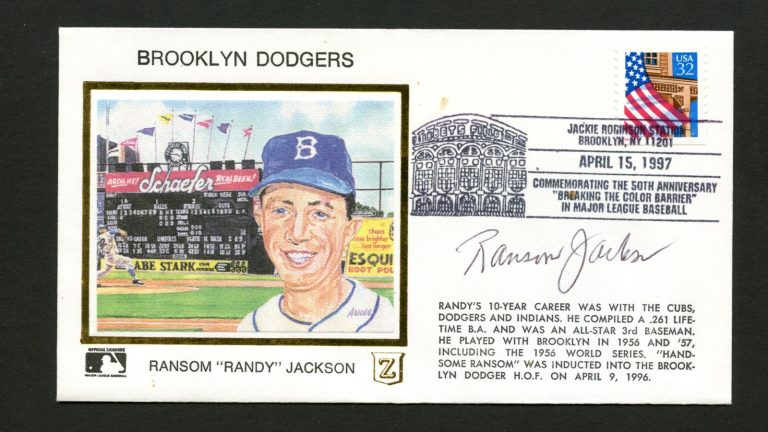 Ransom Jackson d.2019 signed autograph auto postal cover Baseball Player PC179