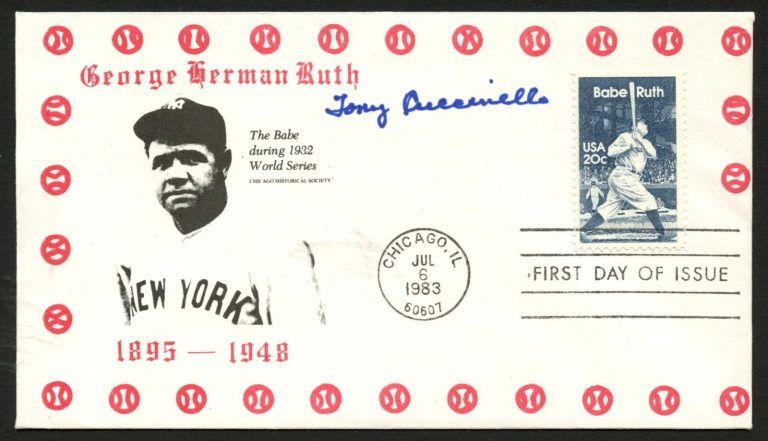 Tony Cuccinello d.1995 signed autograph FDC cover American Baseball Coach PC084