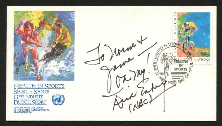 Dick Enberg d.2017 signed autograph FDC cover American Sports Commentator PC116