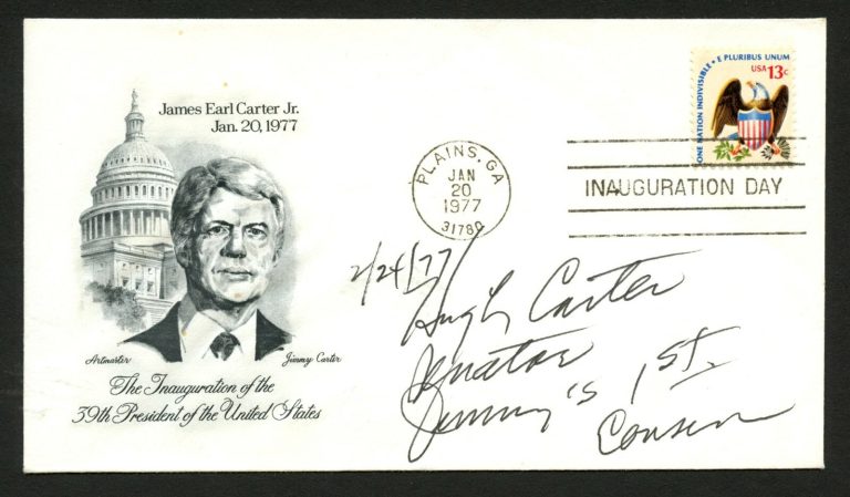Hugh Carter d.1999 signed autograph postal cover Georgia State Senate Rep. PC082