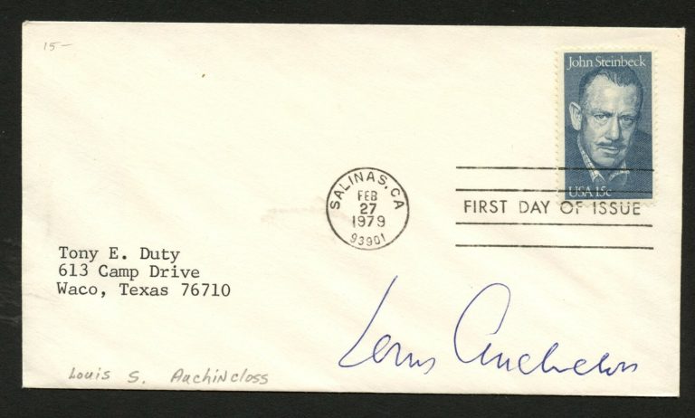 Louis Auchincloss d.2010 signed autograph auto FDC cover American Novelist PC021