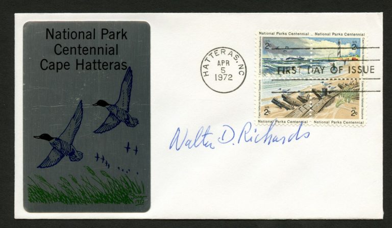 Walter D. Richards d.2006 signed autograph auto FDC cover Stamp designer PC269
