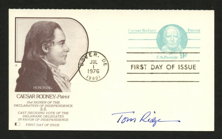 Tom Ridge signed autograph auto FDI card US Secretary of Homeland Security PC279