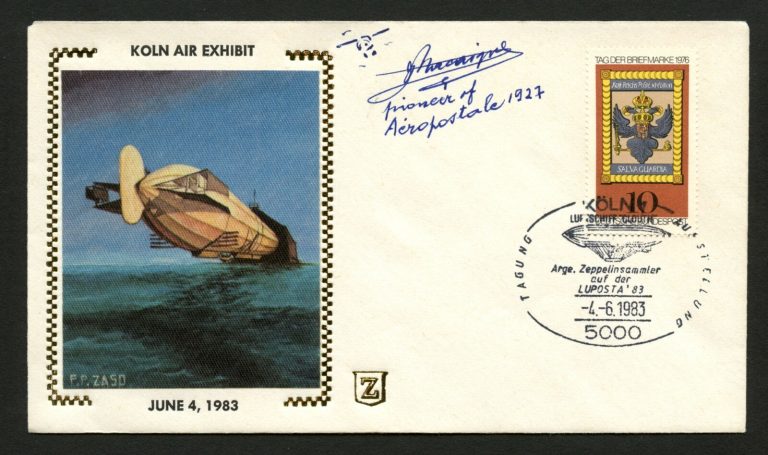 Jean Macaigne d.1995 signed autograph Postal cover French Aviation Pioneer PC216