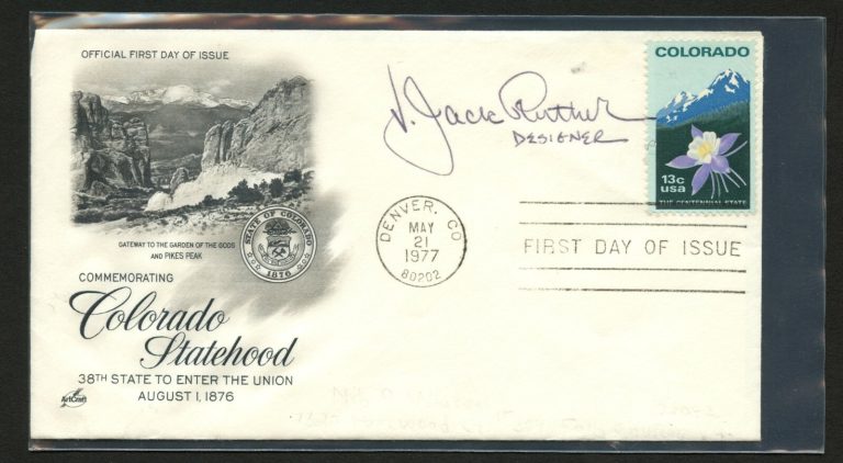 V. Jack Ruther signed autograph auto FDC Postal cover Designer PC283