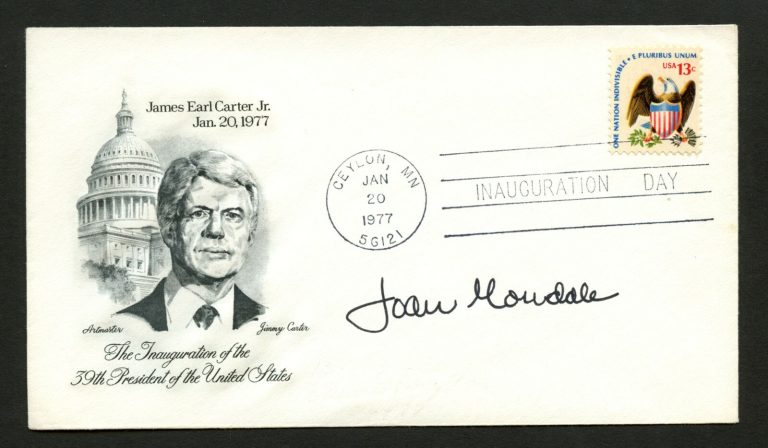 Joan Mondale d.2014 signed autograph auto Postal cover Second Lady of USA PC201