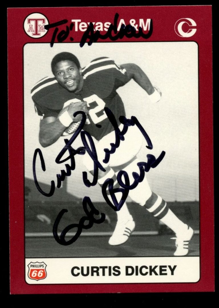 Curtis Dickey #29 signed autograph 1991 Texas A&M Collegiate Collection Card