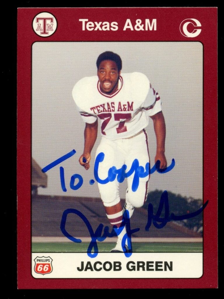 Jacob Green #43 signed autograph auto 1991 Texas A&M Collegiate Collection Card