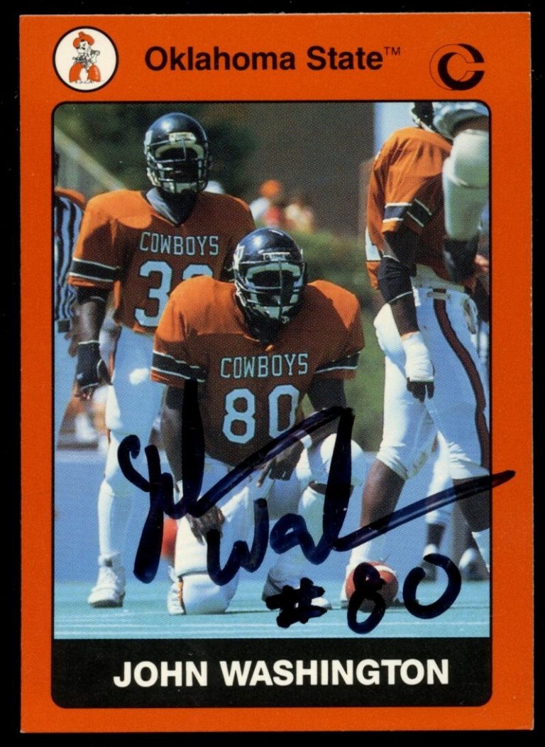 John Washington #94 signed autograph 1991 Oklahoma State Collegiate Collection