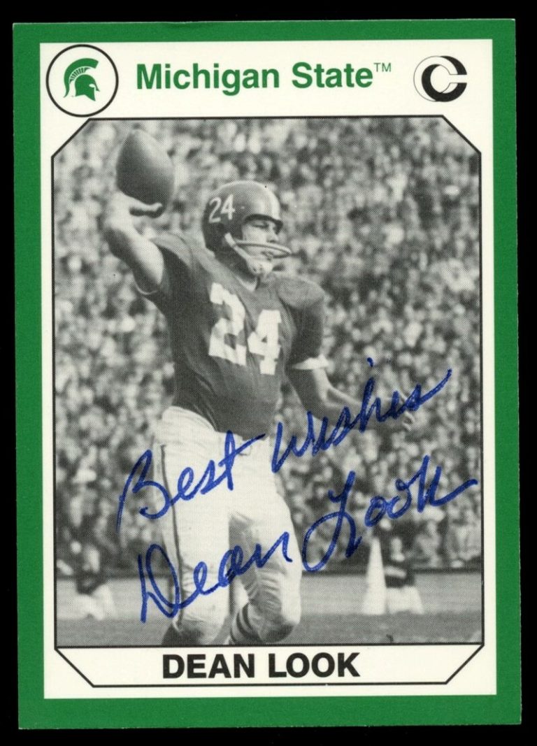 Dean Look #78 signed autograph 1990 Michigan State Collegiate Collection Card