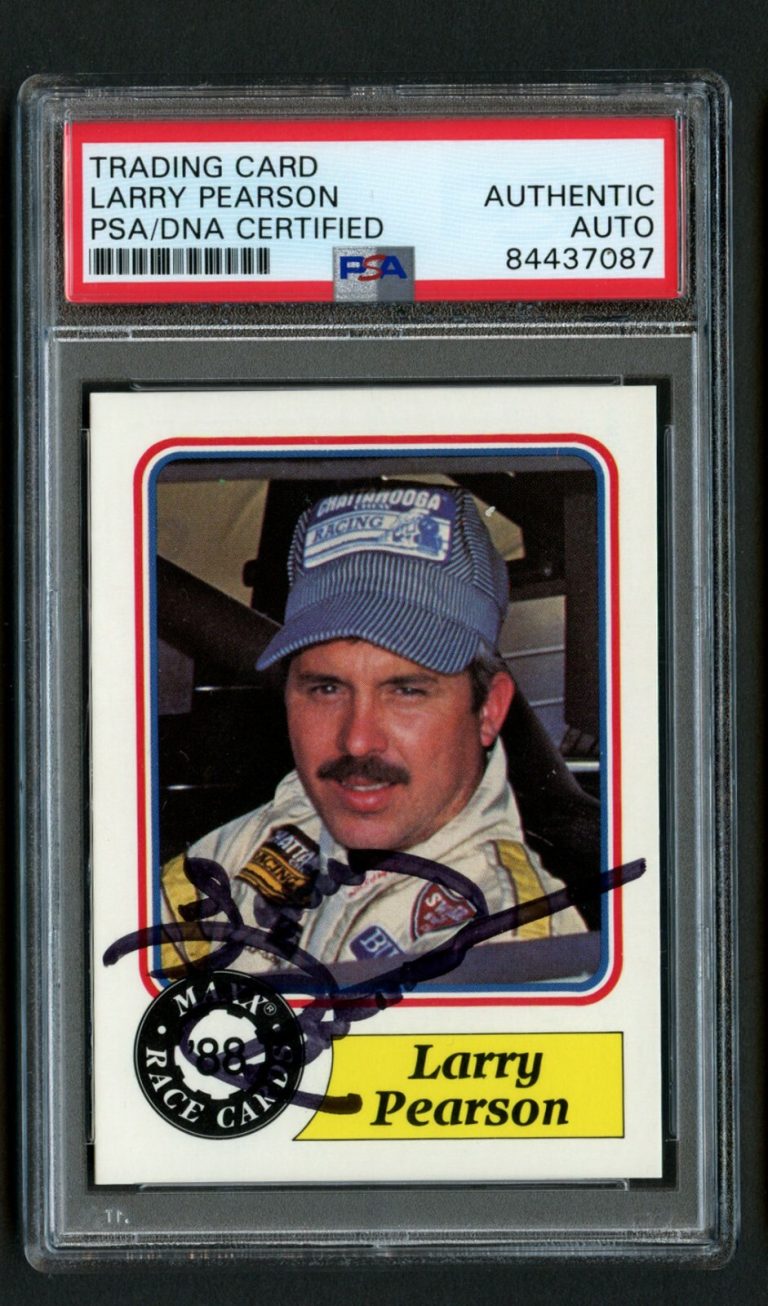 Larry Pearson #37 signed autograph auto 1988 MAXX Charlotte Racing Card PSA Slab