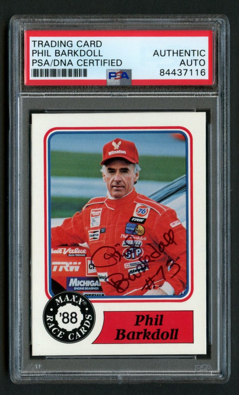 Phil Barkdoll #78 signed autograph auto 1988 MAXX Charlotte Racing Card PSA Slab