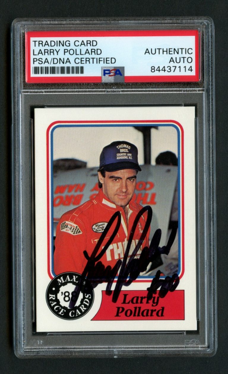 Larry Pollard #16 signed autograph auto 1988 MAXX Charlotte Racing Card PSA Slab