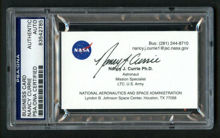 Nancy Currie signed autograph auto NASA Astronaut Business Card PSA Slabbed
