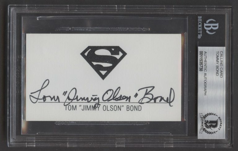 Tommy Bond signed autograph auto Jimmy Olsen Superman Calling Card BAS Slabbed